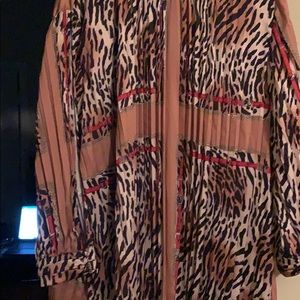 Leopard print long sleeve dress